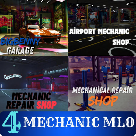 FiveM Mlo | Car zone Mechanic Mlo | Big benny Garage Mlo | Mechanic Repair Mlo | Airport Mechanic Mlo | Mlo | FiveM