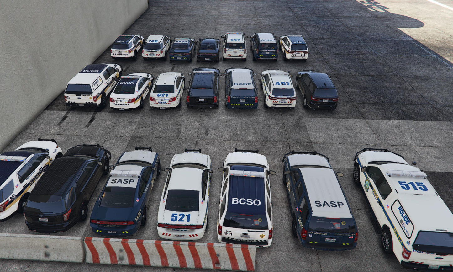 Mega Liberity Car Pack + ULC | Bcso, Sasp, Lasp Car Pack | Template Included | Fivem Police Car Pack | Fivem Els Car Pack | Fivem Ready
