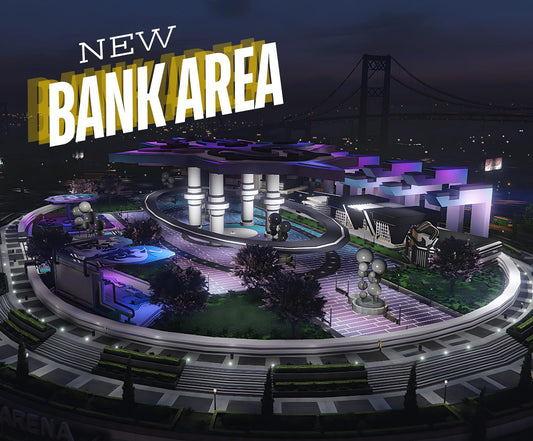 FiveM New Bank Area  |  FiveM Mega RP Hub | Outdoor Cinema, Starbucks Café, Fendi Store, Little Caesars Restaurant,  | Optimized MLO |