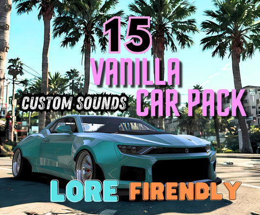 Fivem Vanilla Car Pack | Lore-Friendly | Custom Sounds | Fivem Debadged Car Pack | Fivem Cars |  High Quality & Optimized | Fivem Ready